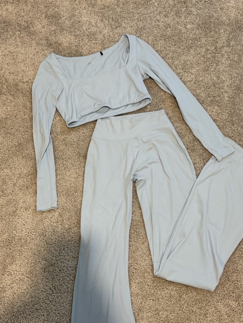YoungLA Light Blue Active Crop Top and Leggings Set